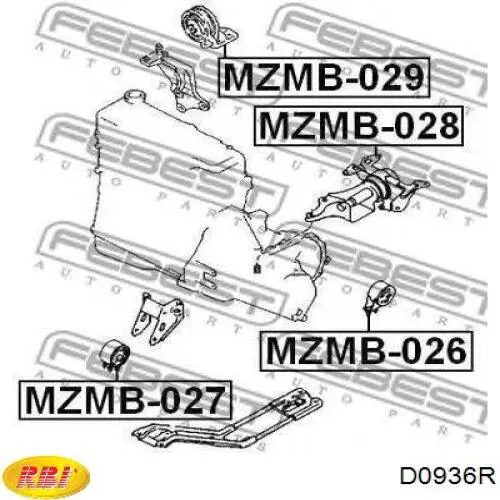 Правая подушка двигателя D0936R RBI