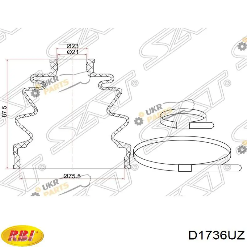 D1736UZ RBI Пыльник шарнира привода