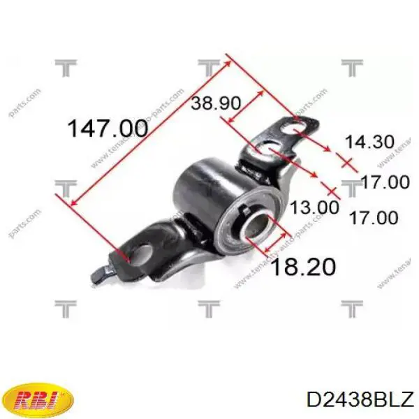 Купить D2438BLZ RBI Сайлентблок нижний передней подвески