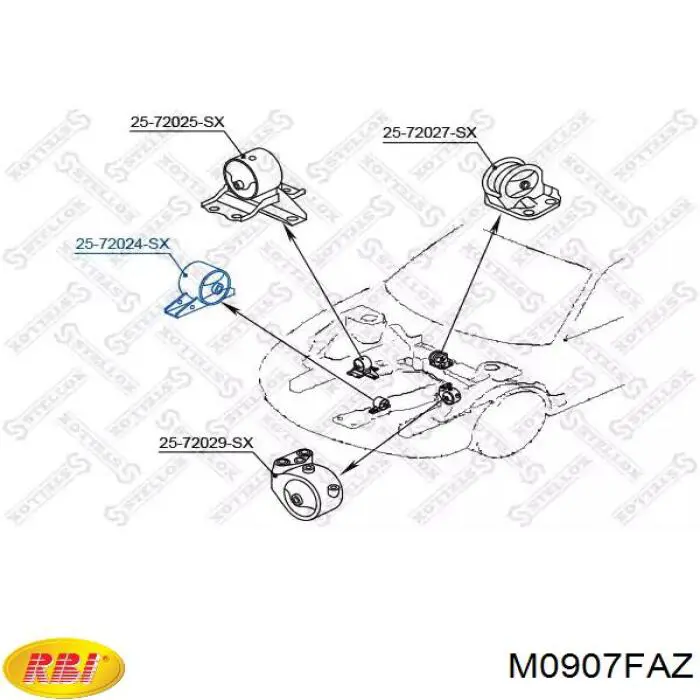 Купить M0907FAZ RBI Передняя опора двигателя