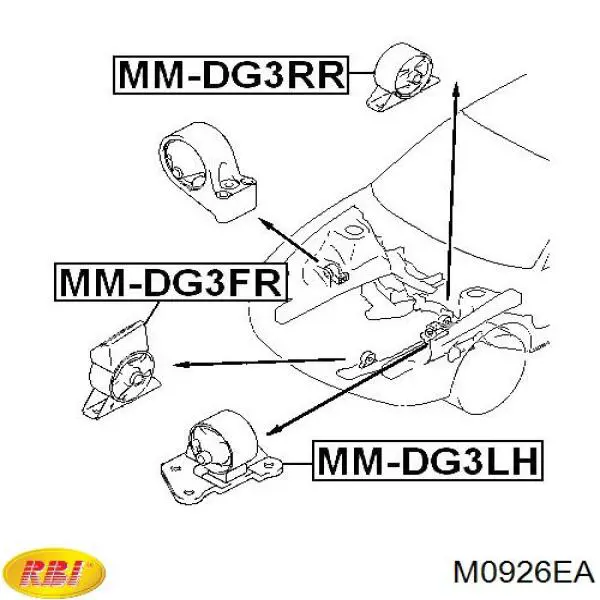 Задний сайлентблок двигателя RBI M0926EA цена, от 34.80 USD