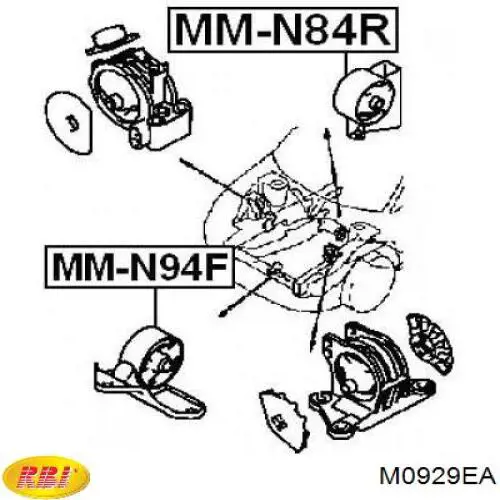 Купить M0929EA RBI Гидроопора двигателя задняя
