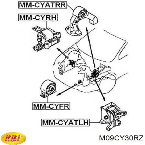 Подушка двигателя M09CY30RZ RBI