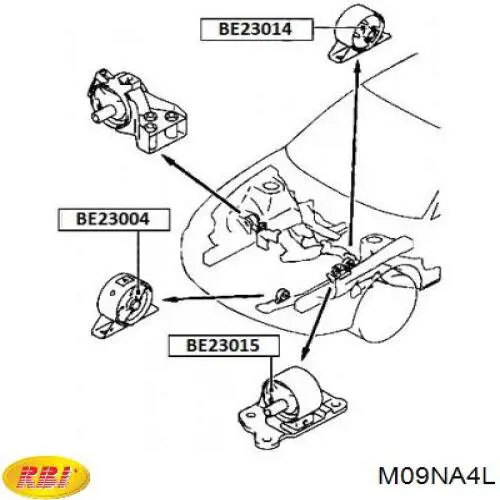 MR316344 GP Подушка (опора) двигателя, левая