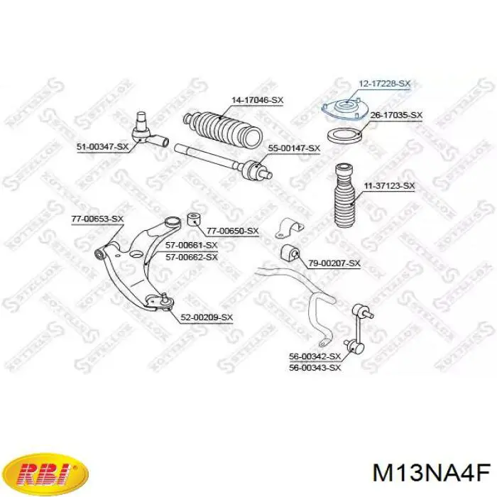 Опора амортизатора переднего M13NA4F RBI