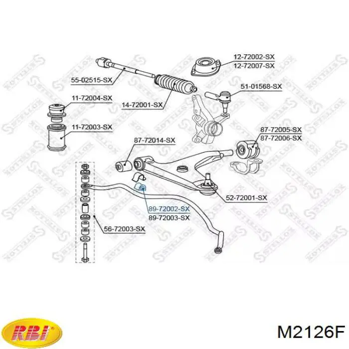 M2126F RBI Разрезная втулка стабилизатора