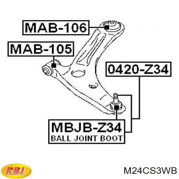 Сайлентблок передней подвески RBI M24CS3WB цена, от 7.01 USD
