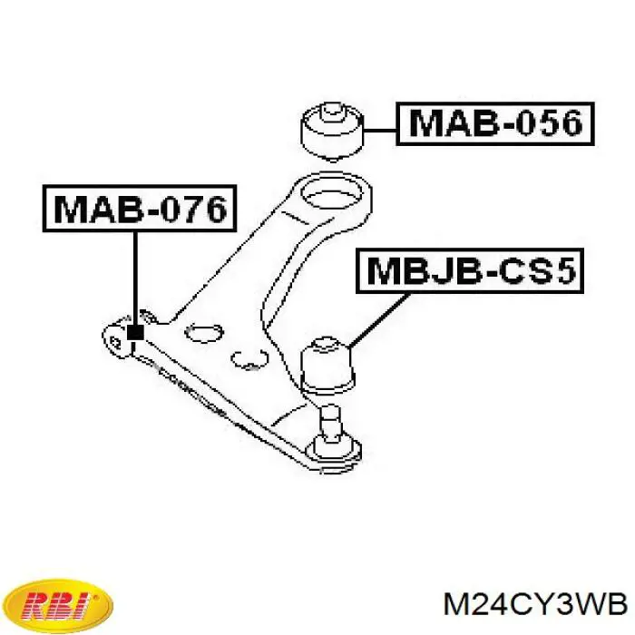 Сайлентблок переднего рычага M24CY3WB RBI