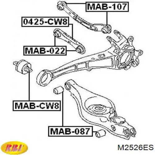 M2526ES RBI Сайлентблок задней тяги