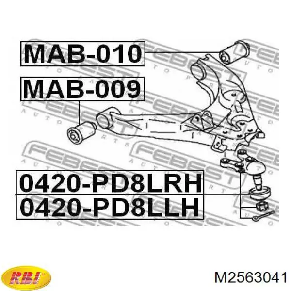 M2563041 RBI Сайлентблок нижнего переднего рычага