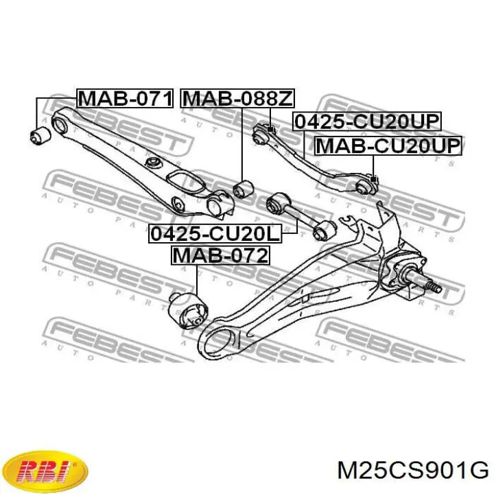 Silentblock de brazo de suspensión trasero superior M25CS901G RBI