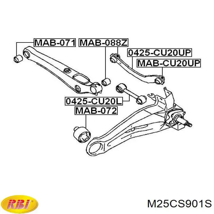 Сайлентблок тяги поперечной (задней подвески) M25CS901S RBI