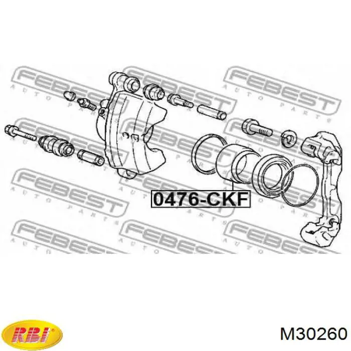 Поршень суппорта тормозного переднего M30260 RBI