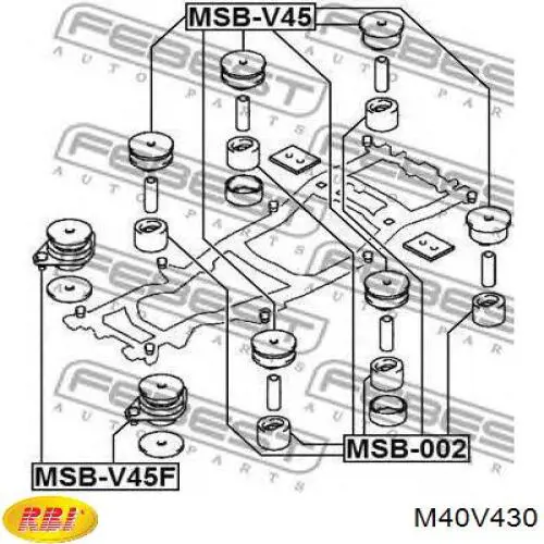 Подушка рамы (крепления кузова) Febest MB675984