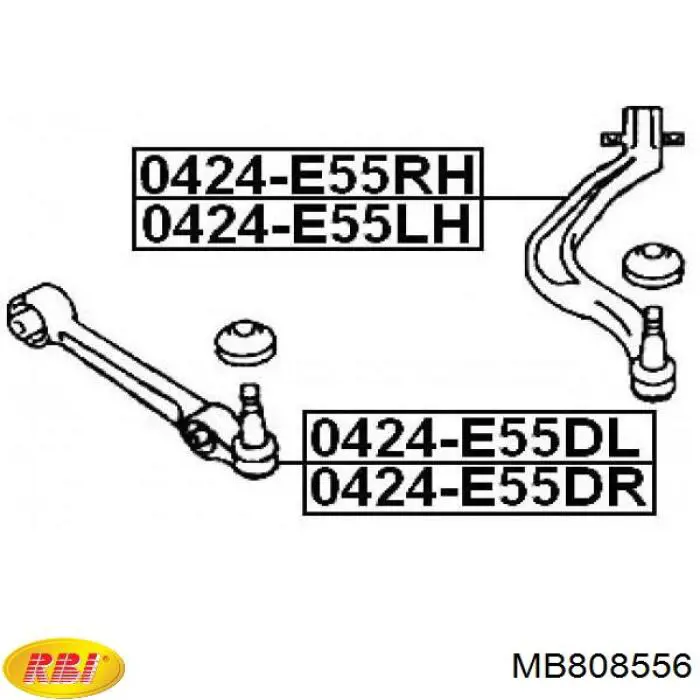 Сайлентблок переднего нижнего рычага MB808556 RBI