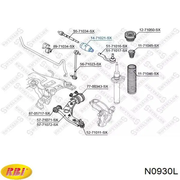 Правый сайлентблок двигателя RBI N0930L цена, от 7.90 USD