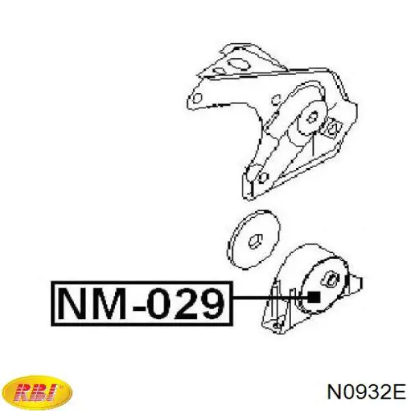 N0932E RBI Подушка (опора) двигателя, задняя (сайлентблок)