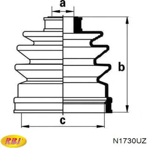 Чехол шруса RBI N1730UZ цена, от 7.60 USD