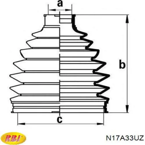 Купить N17A33UZ RBI Пыльник гранаты наружный, передний