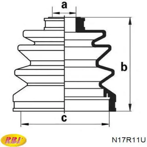 N17R11U RBI Пыльник шарнира привода