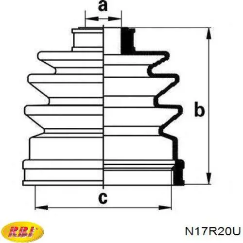 N17R20U RBI Пыльник шарнира привода