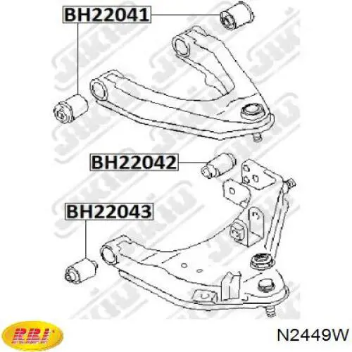 Сайлентблок переднего нижнего рычага N2449W RBI