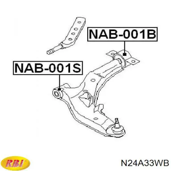 Сайлентблок переднего нижнего рычага N24A33WB RBI