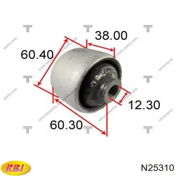 Сайлентблок задньої балки/підрамника N25310 RBI