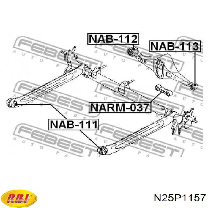 N25P1157 RBI Сайлентблок заднего поперечного рычага