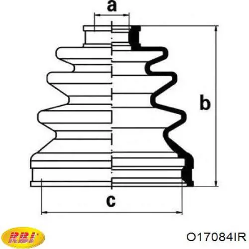Пыльник ШРУСа внутренний O17084IR RBI