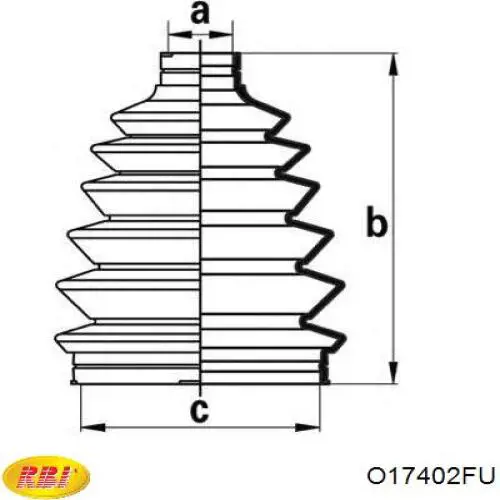 Пыльник ШРУСа наружный O17402FU RBI