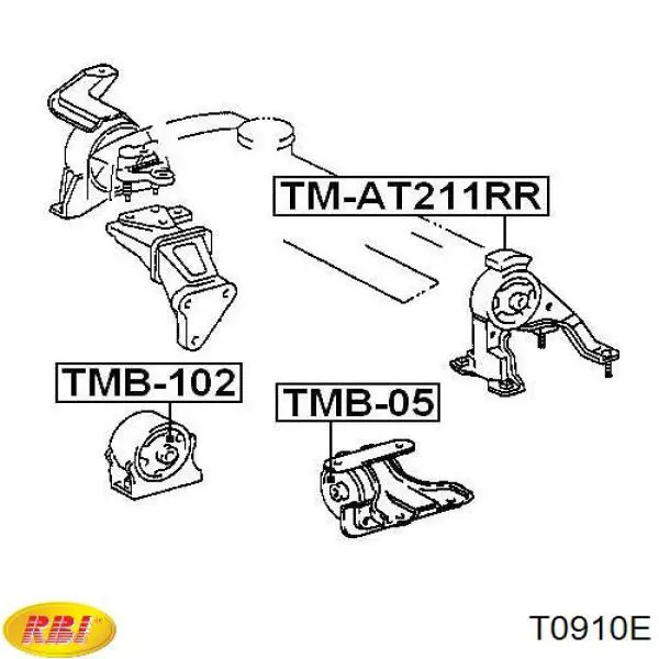 T0910E RBI coxim (suporte dianteiro de motor)