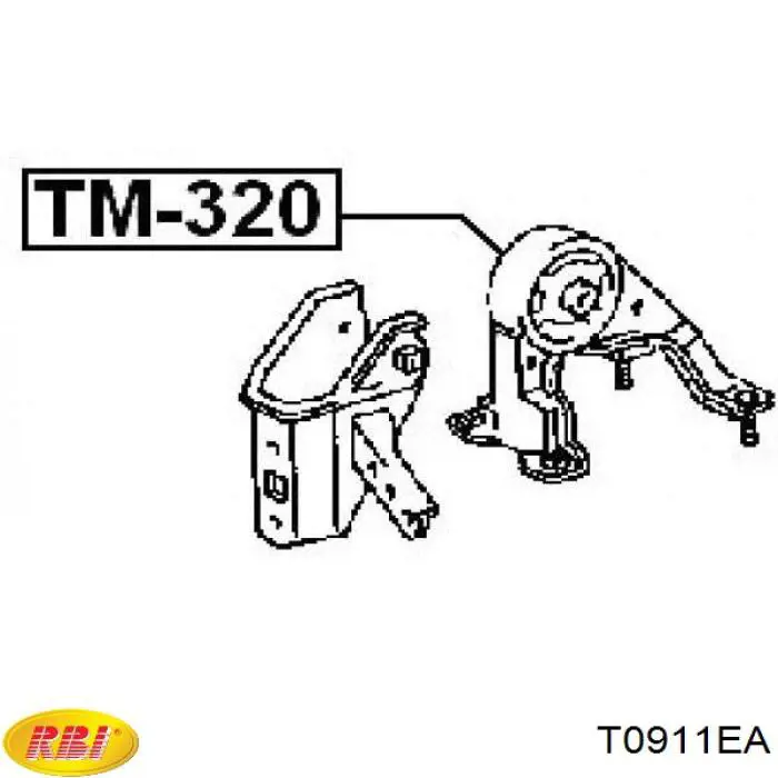 T0911EA RBI Задняя подушка двигателя