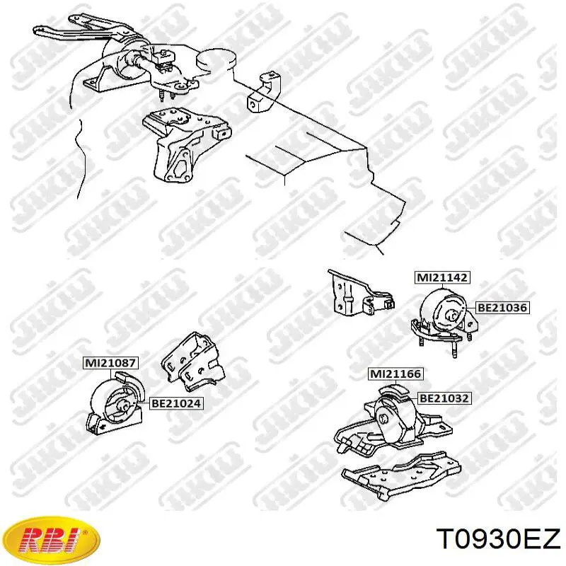 Задняя опора двигателя RBI T0930EZ цена, от 23.91 USD