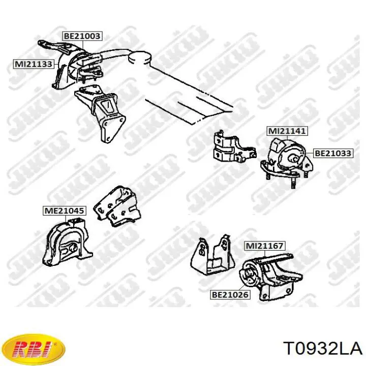 T0932LA RBI Подушка (опора) двигателя, левая