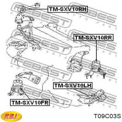 T09C03S RBI Правая подушка двигателя