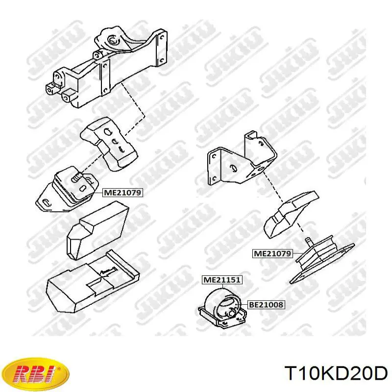 Передняя опора двигателя T10KD20D RBI