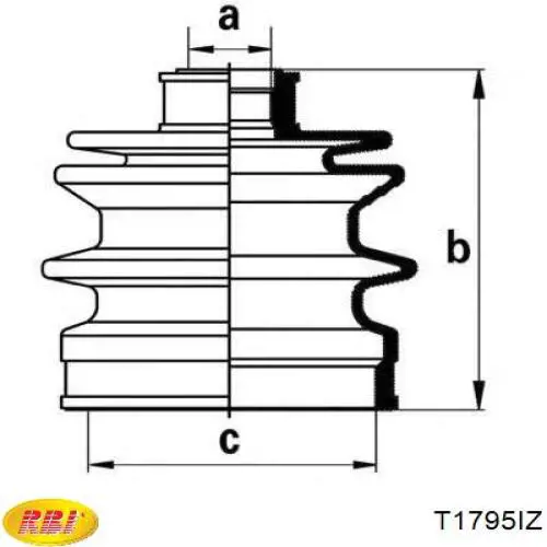 T1795IZ RBI пыльник шруса передней полуоси внутренний