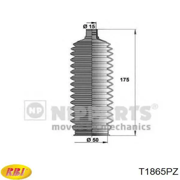 Пыльник рулевой рейки T1865PZ RBI