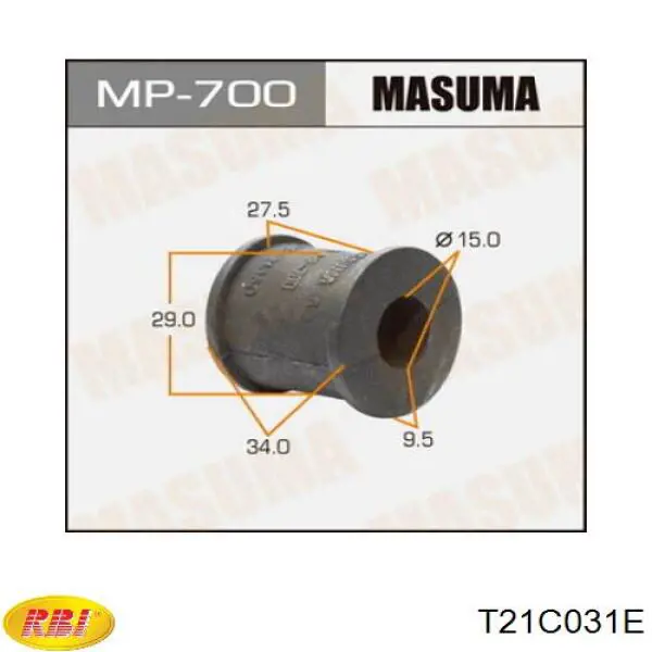 Втулка стабилизатора T21C031E RBI