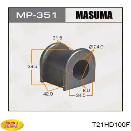 Резинка заднего стабилизатора RBI T21HD100F цена, от 2.53 USD