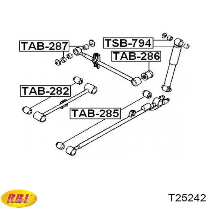 T25242 RBI сайлентблок тяги поперечной (задней подвески)