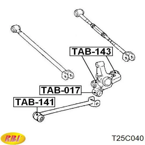 T25C040 RBI Сайлентблоки продольных рычагов передней подвески