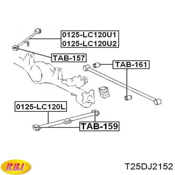 T25DJ2152 RBI Сайлентблок задней тяги