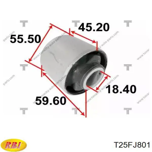 Сайлентблок заднего продольного нижнего рычага T25FJ801 RBI