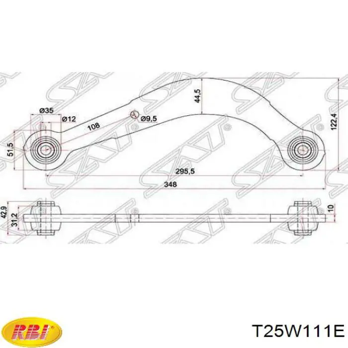 T25W111E RBI Полиуретановый сайлентблок заднего верхнего рычага