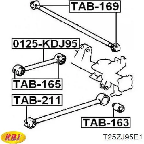 T25ZJ95E1 RBI Сайлентблок задней тяги
