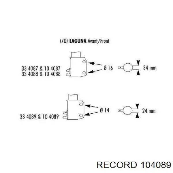 Амортизатор передний 104089 Record