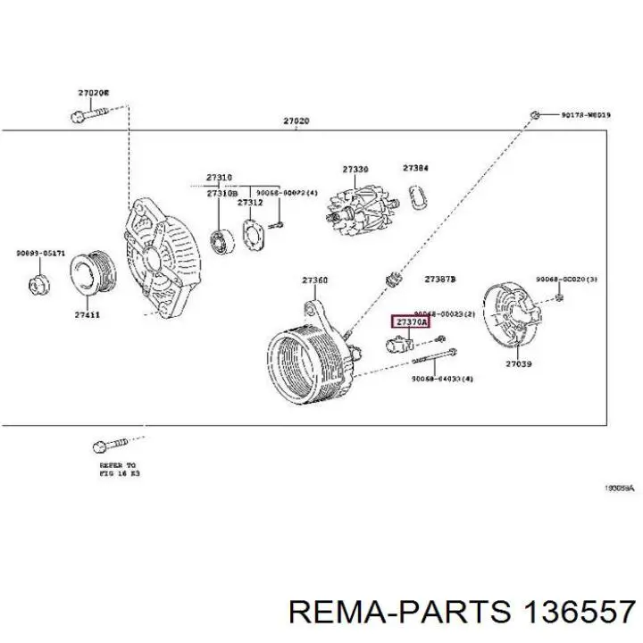 136557 REMA-PARTS щеткодержатель стартера