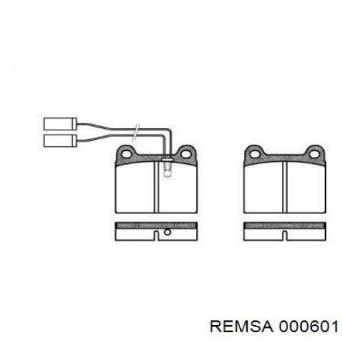 Передние тормозные колодки 000601 Remsa